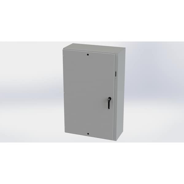 3 Point Latch with Padlock Handle Electrical Enclosures, 60 in H, 16 in D, 37.38 in W, Carbon Steel